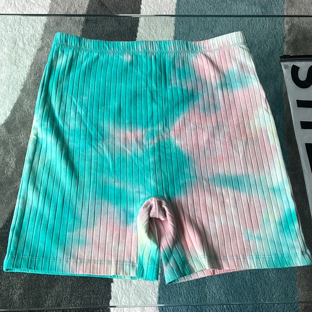 Pastel tie dye rubbed biker shorts never worn make offers 💕